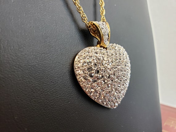 Swarovski Puffed Heart Pendant Necklace / Swarovsk