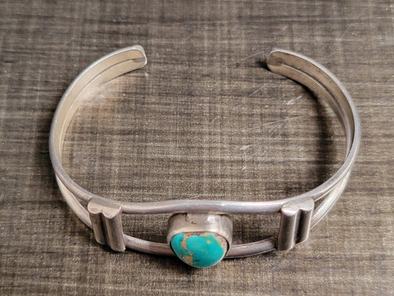 Navajo Crafted Turquoise Sterling Cuff Bracelet ~… - image 4