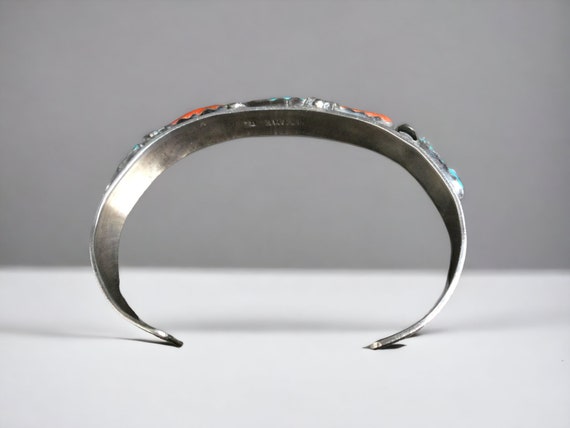 Wayne Cheama Zuni Turquoise & Coral Cuff Bracelet… - image 7