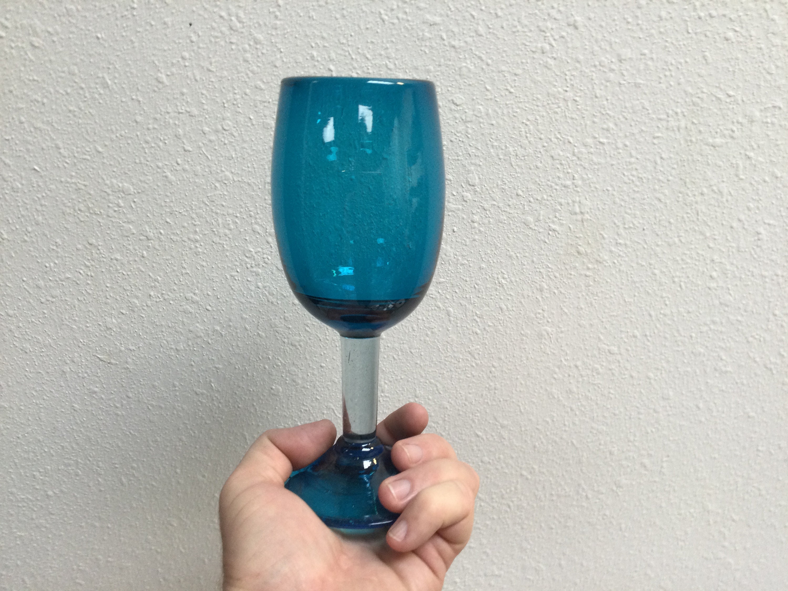 Vintage Aqua Blue Wine Glasses: Set of 8 Hand Blown Barware Goblets; Read  Description; Vintagesouthwest - Etsy