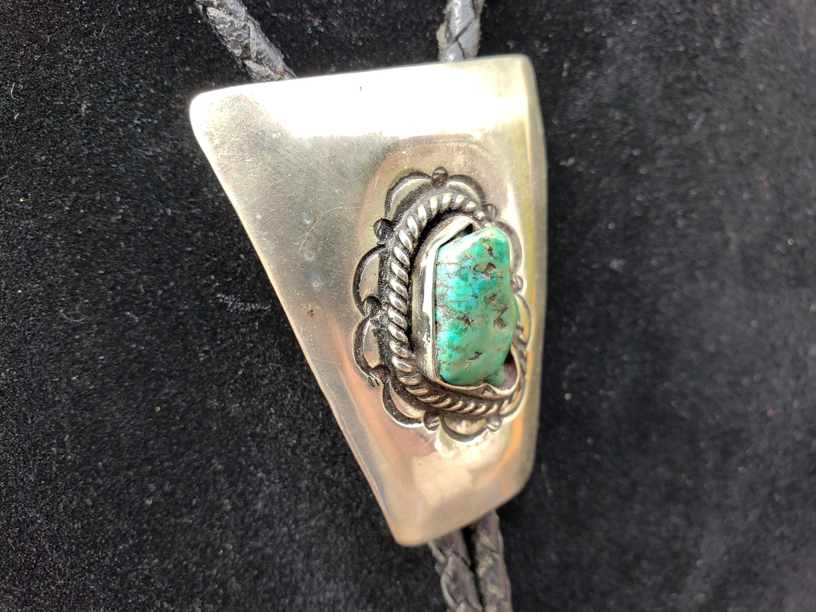 Turquoise Bolo Tie / Sherry Sandoval Signed SS / Native - Etsy