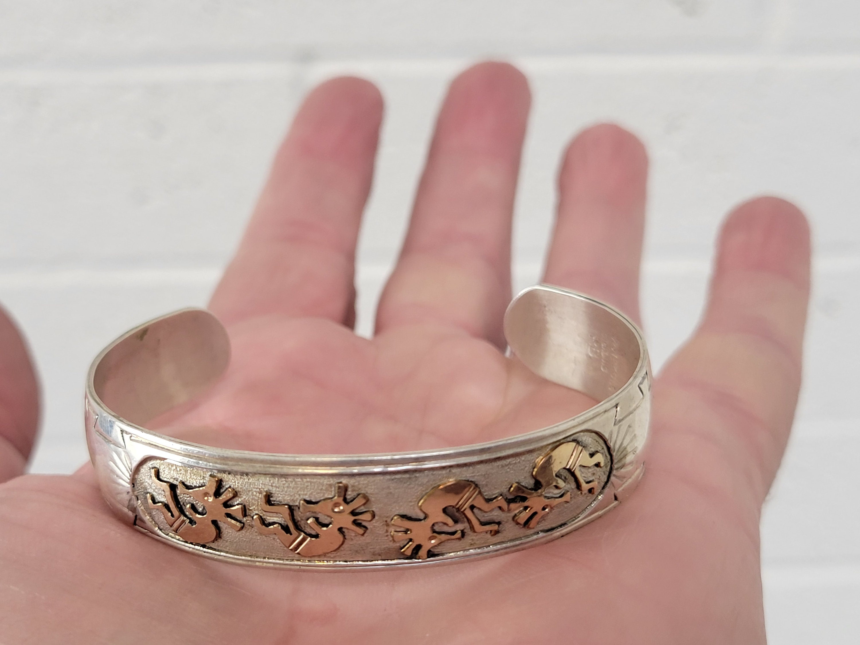 Navajo Cuff Bracelet 12K Gold Fill & Sterling Artist - Etsy
