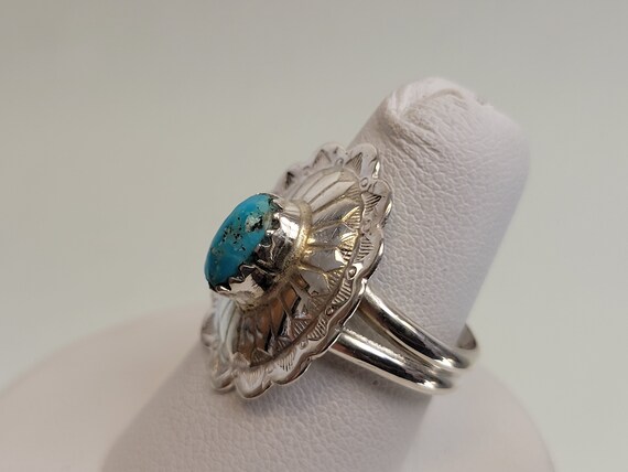 Minimalist Turquoise Ring Sz 6 1/2 ~ Native Ameri… - image 4