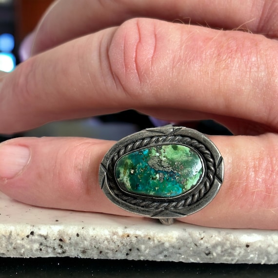 Turquoise Ring Size 7 Handcrafted Native American… - image 5