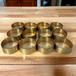 Brass Napkin Rings Set of 12 ~ Vintage Oval Brass Napkin Holders ~ Brass Tableware ~ Vintage Brass Dining Table Setting  ~ VintageSouthwest