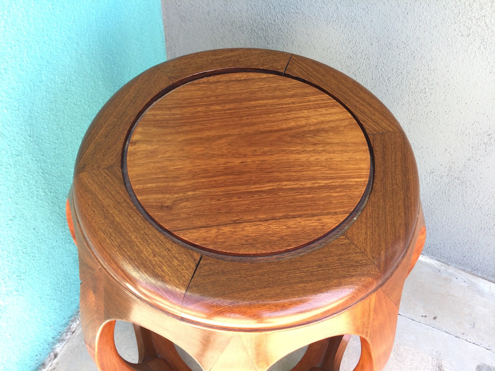 Mid Century Rosewood Drum Garden Stool Aged Rosewood Planter Etsy