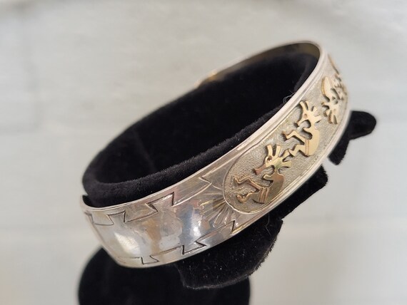 Navajo Cuff Bracelet 12K Gold Fill & Sterling Artist - Etsy