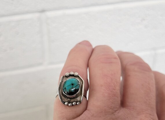 Raymond Bitosi Turquoise Ring ~  Handcrafted Nava… - image 2