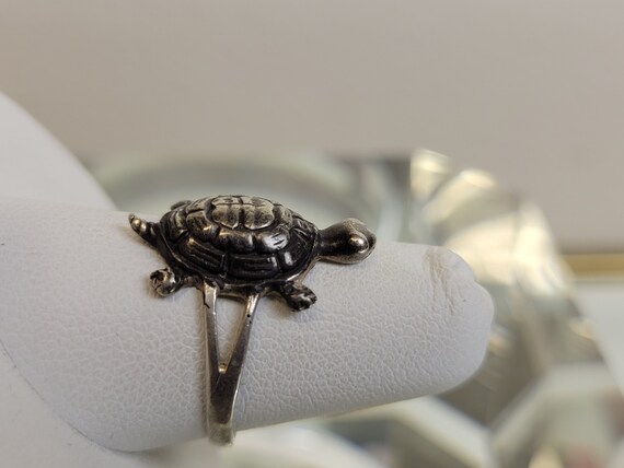 Sterling Silver Turtle Totem Ring - Handcrafted A… - image 4