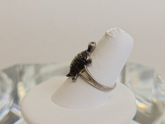 Sterling Silver Turtle Totem Ring - Handcrafted A… - image 3