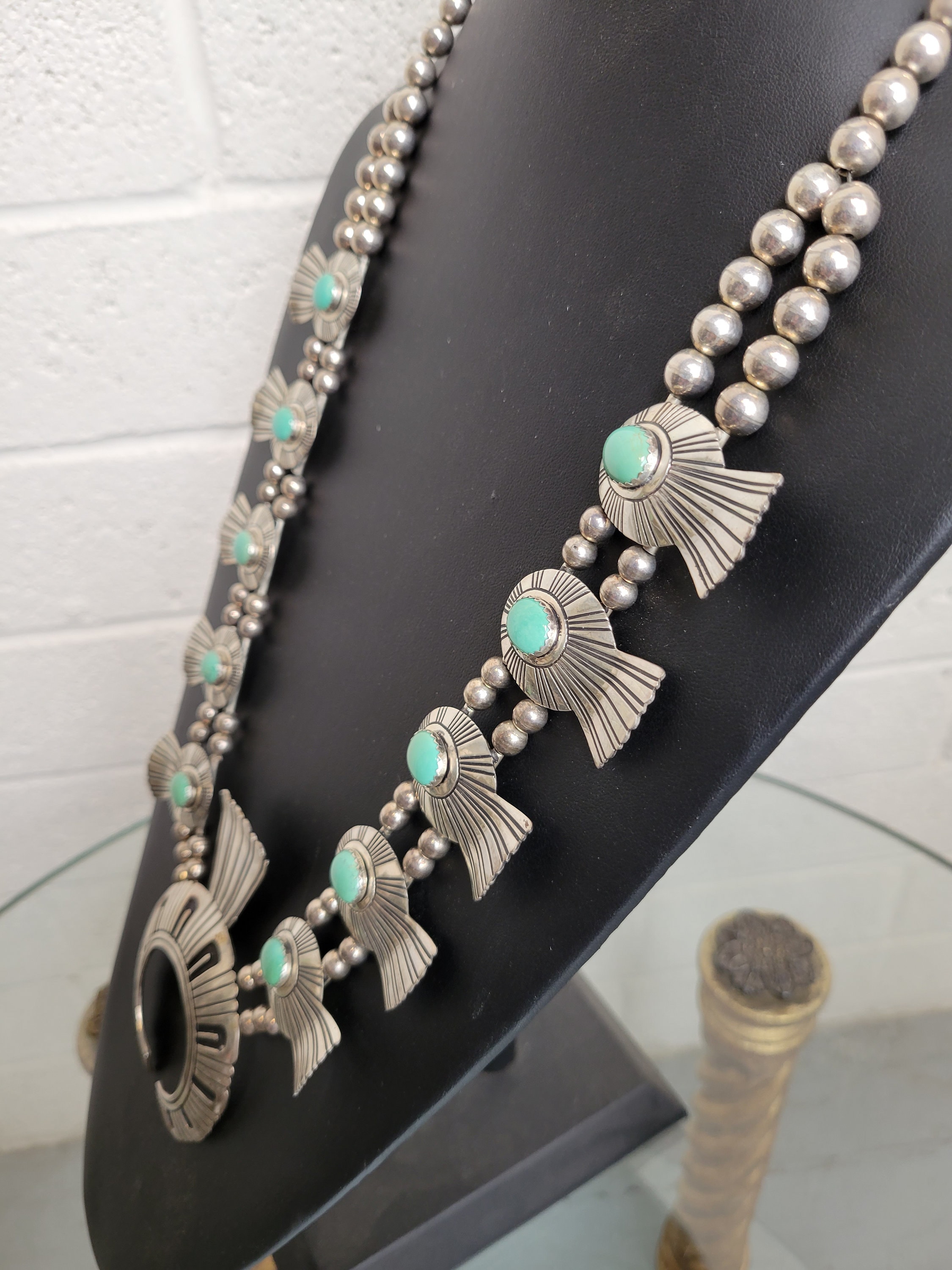 Tommy Singer Navajo Squash Blossom Necklace ~ Sterling Silver