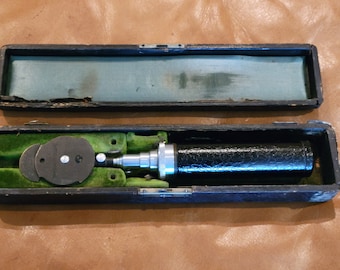 Reid May Ophthalmoscope Instrument ~ Antique Retinoscope Medical Eye Curiosity Instrument With Case  ~ Sold As Is ~ Vintagesouthwest