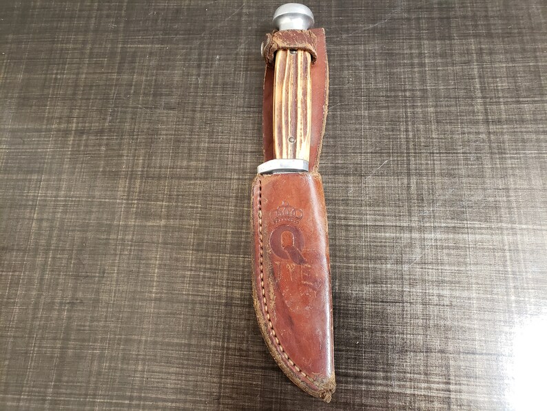 Queen Cutlery Hunting Knife With Leather Sheath / Hunting Etsy