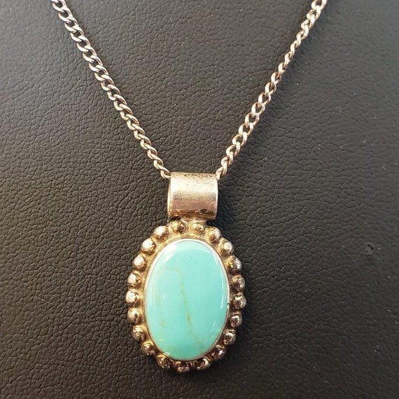 Turquoise Necklace / Sterling Silver Turquoise Jewelry / Southwest Jewelry / Mexican Sterling Turquoise Jewelry Gifts / VintageSouthwest