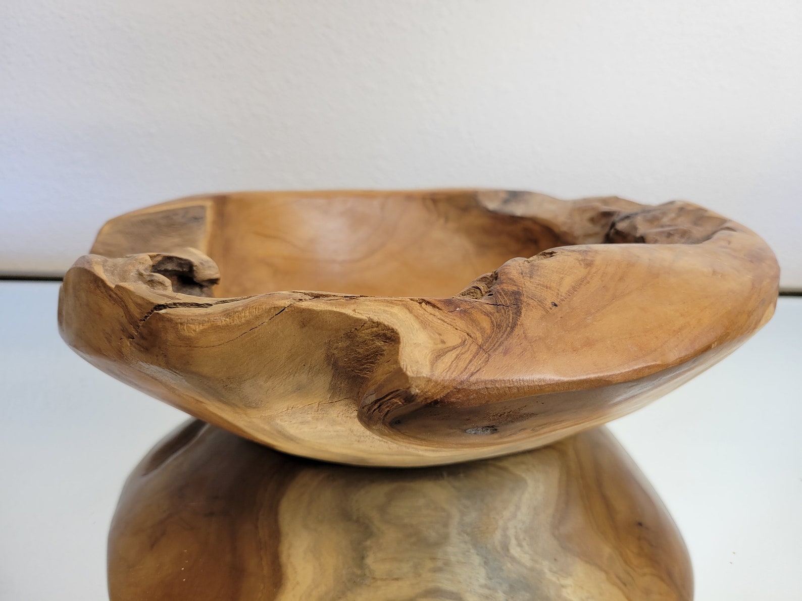 Large Rustic Wooden Bowl / Organic Home Decor / Big Walnut Etsy