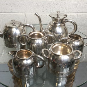 Gorham Silver Soldered Coffee Tea Set ~ 6 Piece Silver Plated Set 0430 ~ Vintage Tea Coffee Service ~ Plz Read Full Desc ~ VintageSouthwest