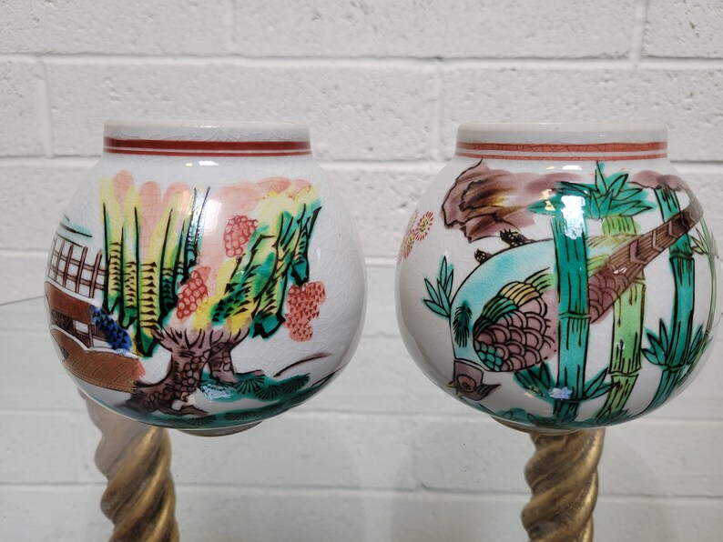 Kutani Vase Pair Genuine Kutani Made in Japan Bird Etsy