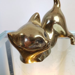 Siamese Brass Cat / Home Decor / Cat Figurine / Siamese Cats / Cat With Tail Up / Brass Home Decor / Vintage Brass / Vintagesouthwest