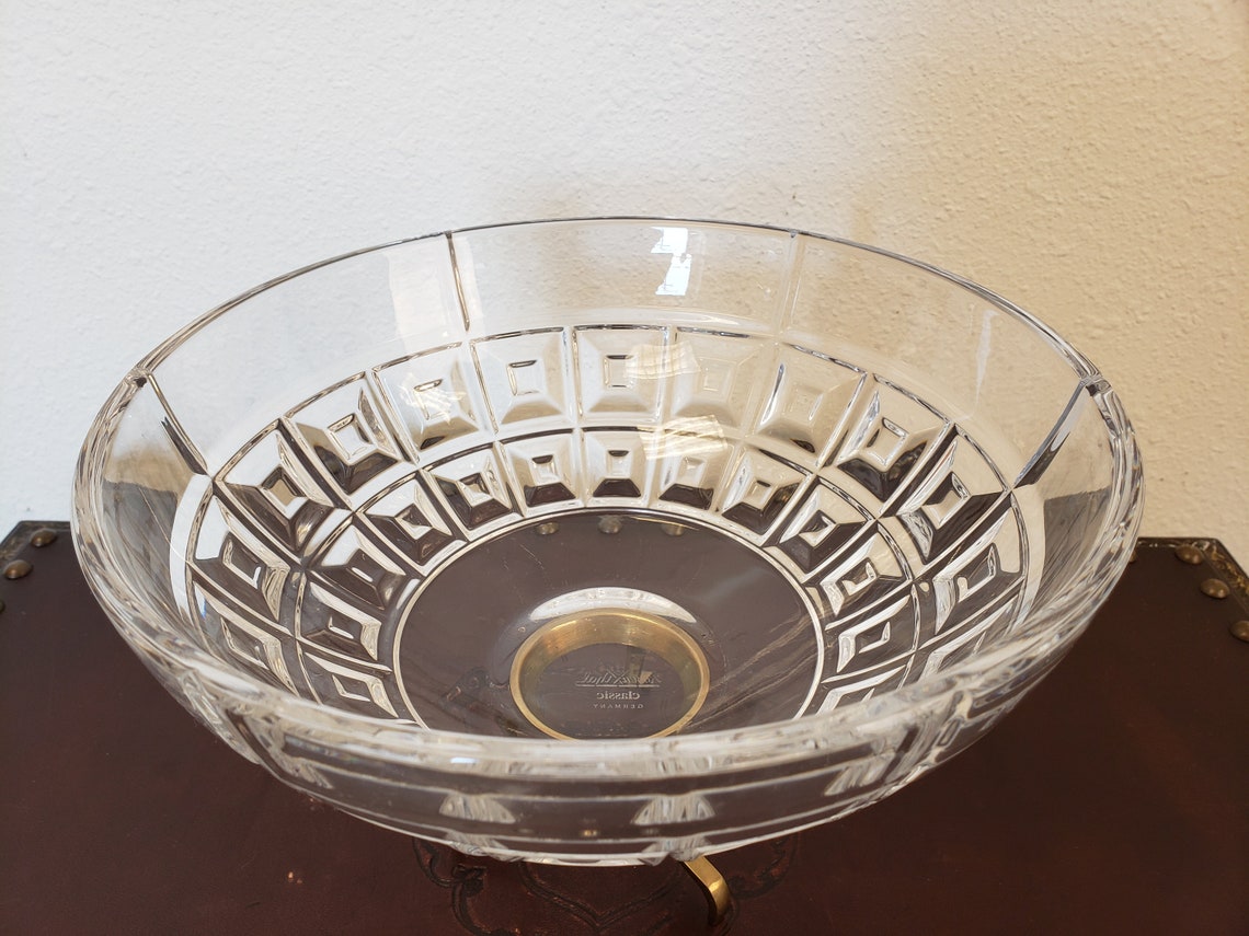 Large Rosenthal Crystal Bowl / Domus Pattern / Luxury Crystal Etsy