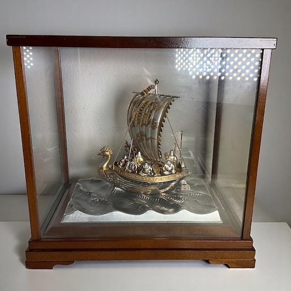 銀製　船　オブジェ　置物　TAKEHIKO Japanese Silver Treasure Ship by Takehiko ~ Vintage 10