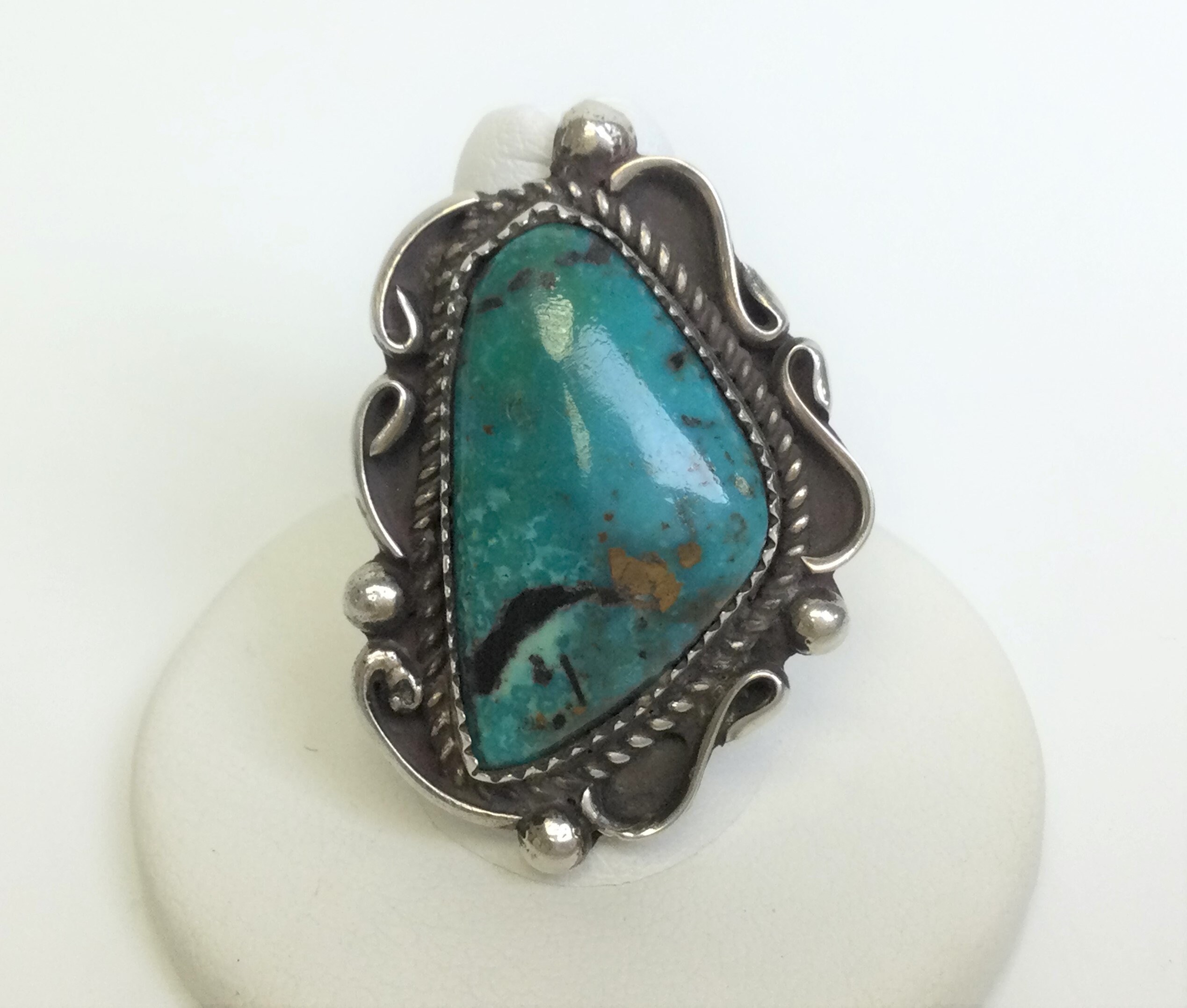 Whimsical Vintage Native American Navajo Royston Turquoise Sterling Silver Beetle Ring Whimsical Vintage Native American Navajo Royston Turquoise Sterling Silver Beetle Ring