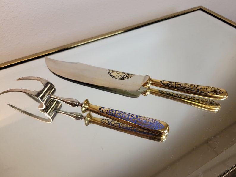 Gold & Silver Carving Set in Box / Joyas De Toledo Madrid Etsy
