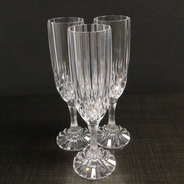 Fluted Champagne Bretagne Glasses Set of 3 ~ Cristal D'Arques-Durand ~ French Champagne Glass ~ Vintagesouthwest