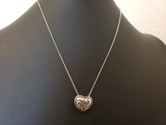 Sterling Silver Heart Pendant Necklace / TM 925 S… - image 2