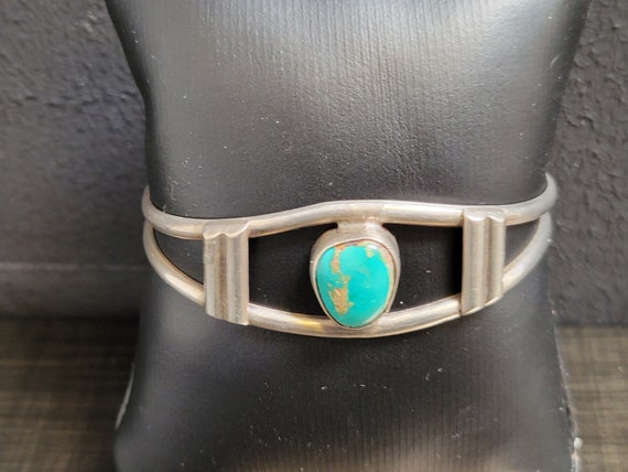 Navajo Crafted Turquoise Sterling Cuff Bracelet ~… - image 5