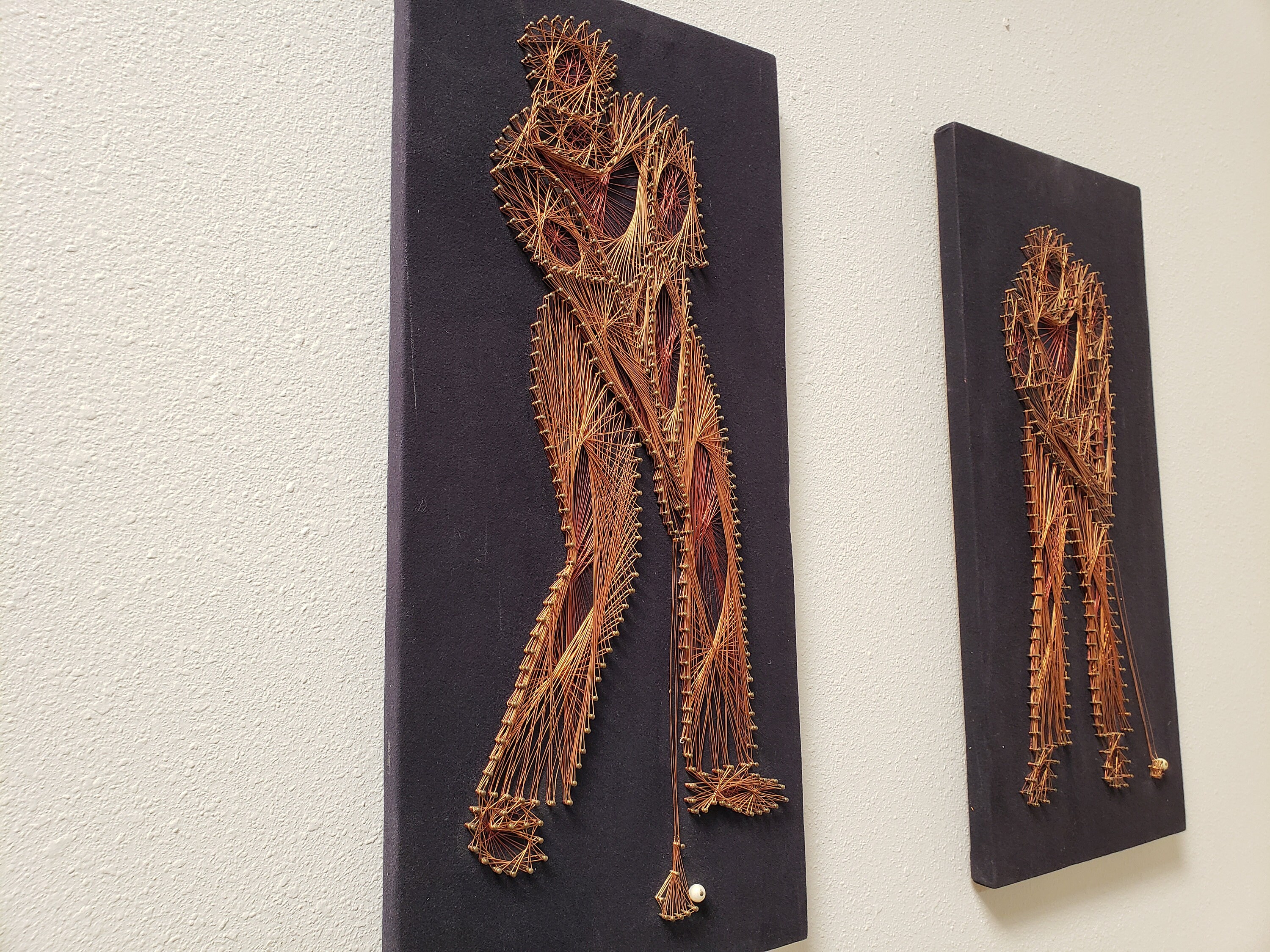 Pair Copper Wire String Art Wall Hanging / 3D Golf Player Wall Etsy