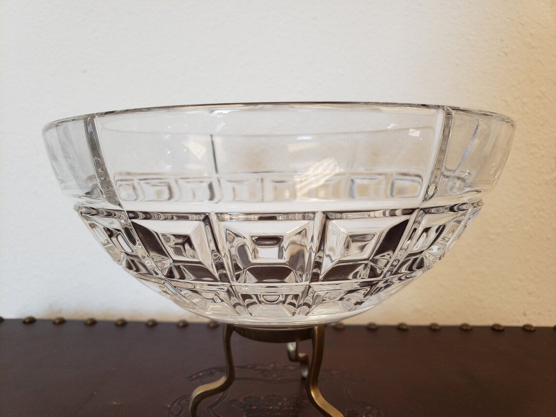Large Rosenthal Crystal Bowl / Domus Pattern / Luxury Crystal Etsy