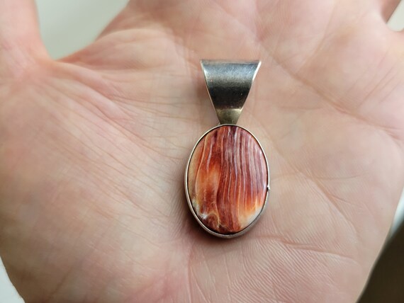 Navajo Spiny Oyster & Sterling Silver Pendant ~ A… - image 3