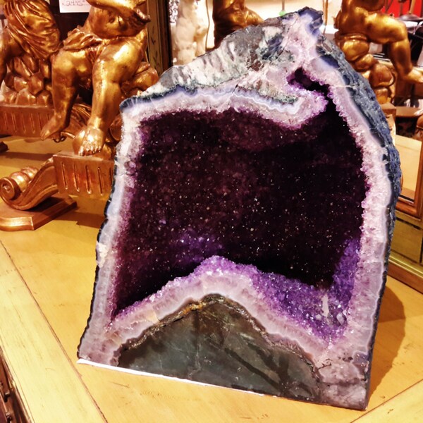 Large CATHEDRAL AMETHYST GEODE Gorgeous Natural Quartz Gemstone Mineral Purple Rock Geology