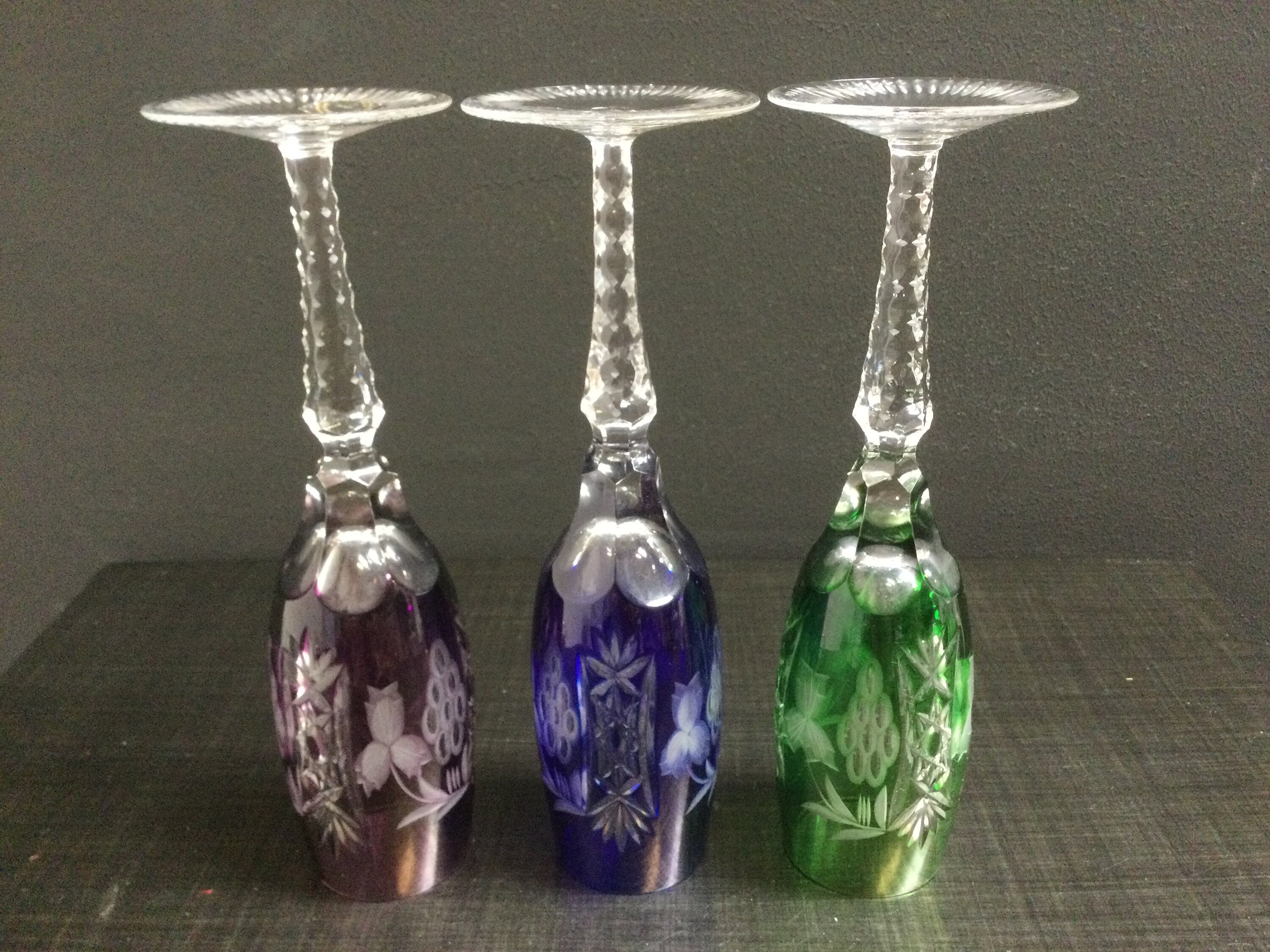 Ajka Crystal Barware Marsala Fluted Champagne Glasses Set of