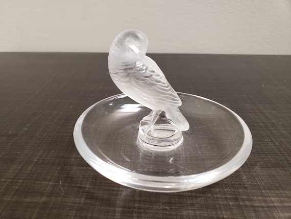 Lalique Frosted Crystal Turtle Dove Ring Dish / Laliq… - Gem