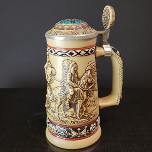 Collectible Beer Stein Indians of the American Frontier ~ Unused Avon Beer Stein in Original Box ~ Native American Art ~ VintageSouthwest image 2