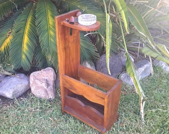 Vintage Smoke Stand With Tobacco Pipe Holder ~ Magazine Rack Wood Smoke Room Deocr ~ Tobacciana Gift ~ Mens Gift ~ Vintagesouthwest