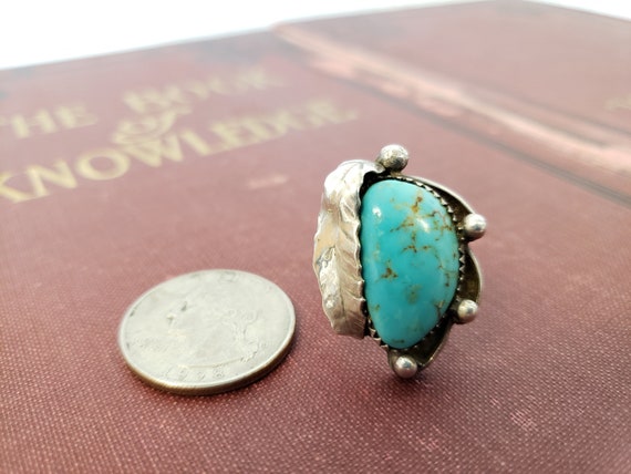 Turquoise Sterling Silver Ring: Native American L… - image 5