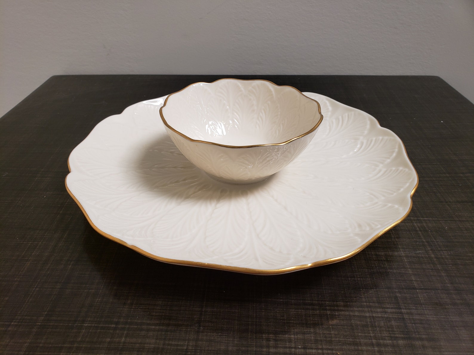 Lenox Greenfield Collection Chip Dip Plate / 1 Piece Chip Dip Etsy UK