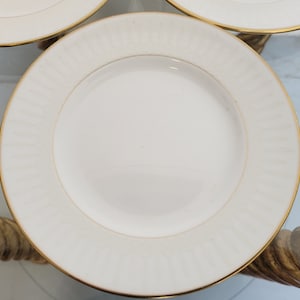 Waterford Lismore Gold Trim ~ Bread Butter Plates Set of 3 ~ 6" Diameter Dinnerware ~ Waterford China Porcelain Plate ~ Vintagesouthwest