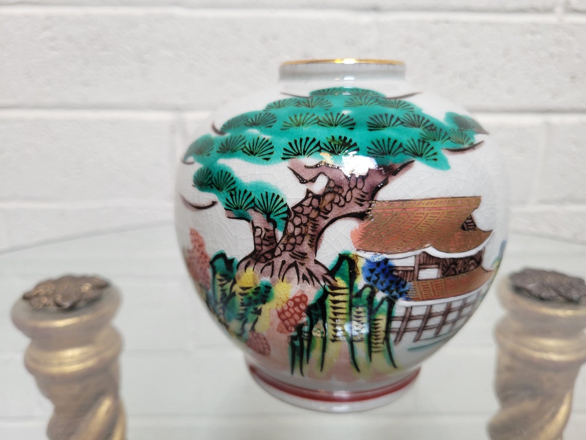 Kutani Vase Pair Genuine Kutani Made in Japan Bird Etsy