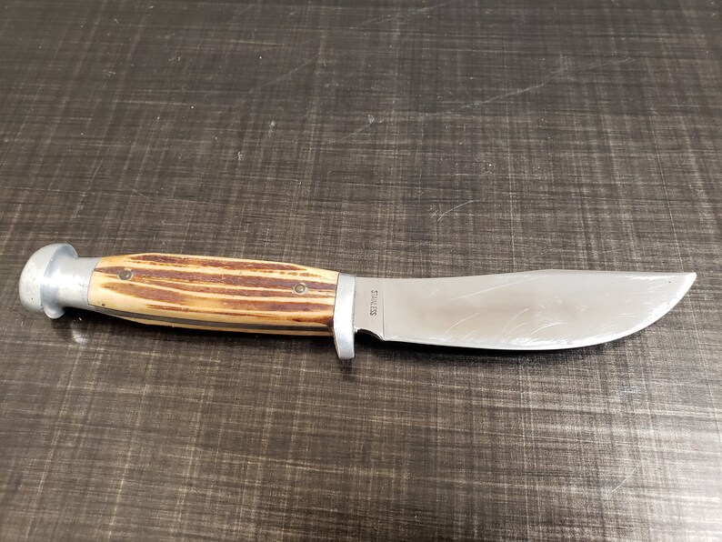 Queen Cutlery Hunting Knife With Leather Sheath / Hunting Etsy