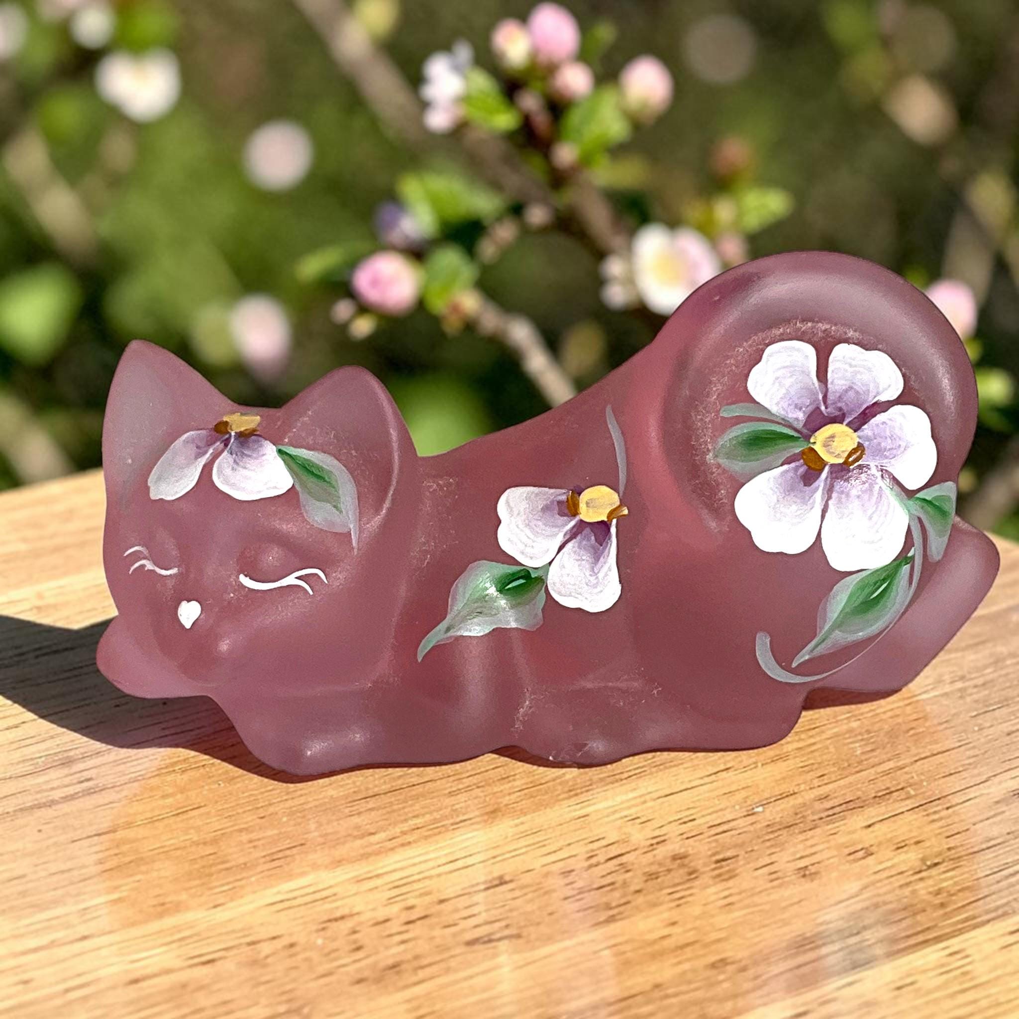 Fenton Glass Sleeping Cat - Etsy