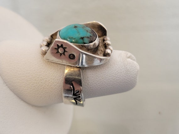 Raymond Bitosi Turquoise Ring ~  Handcrafted Nava… - image 4