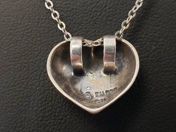 Sterling Silver Heart Pendant Necklace / TM 925 S… - image 7
