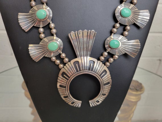 Tommy Singer Navajo Squash Blossom Necklace: Hand Crafted Sterling