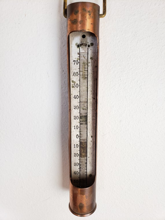 Taylor Hanging Thermometer Copper / Rustic Copper Home Decor / Rochester NY  / Repurpose Weather Gauge Instruments / Vintagesouthwest 