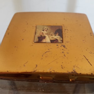 Yardley Of London Compact Case / Gold Tone Metal Compact / Cosmetic Compact Case / Square Compact Case / Vanity Makeup
