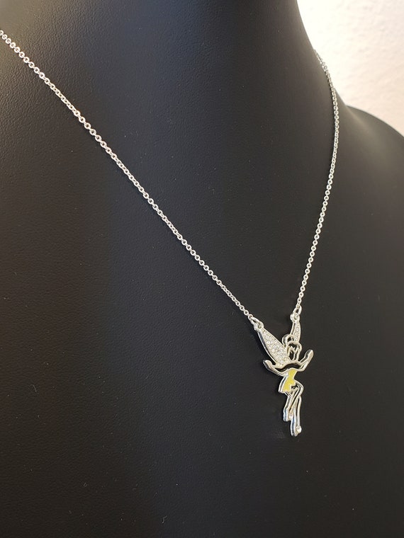 Disney Tinkerbell Pendant Necklace / Sterling Sil… - image 2
