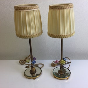 Antique BS & Co New York 22k Gold Plated Boudoir Lamps Pair ~ Tested Working 12" Lamps ~ 1900s Candle Stick Floral Lamps ~ VintageSouthwest